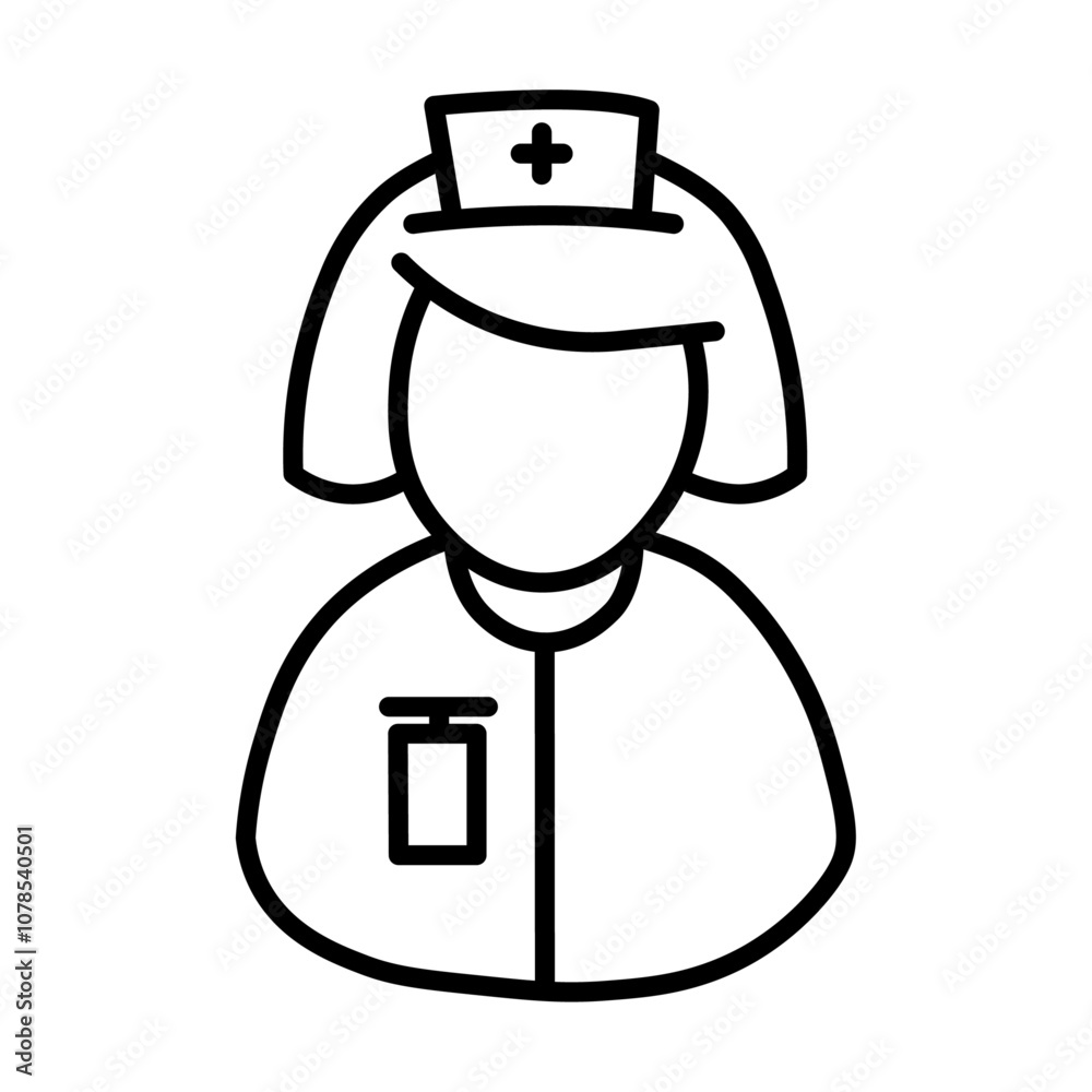 Poster Nurse Icon Outline vector for web ui