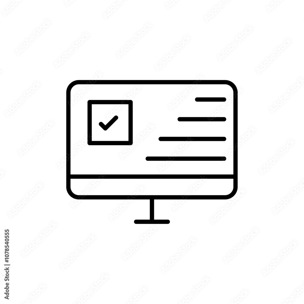 Poster online exam test icon outline vector for web ui