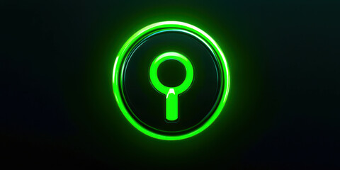 A green button with a magnifying glass on it