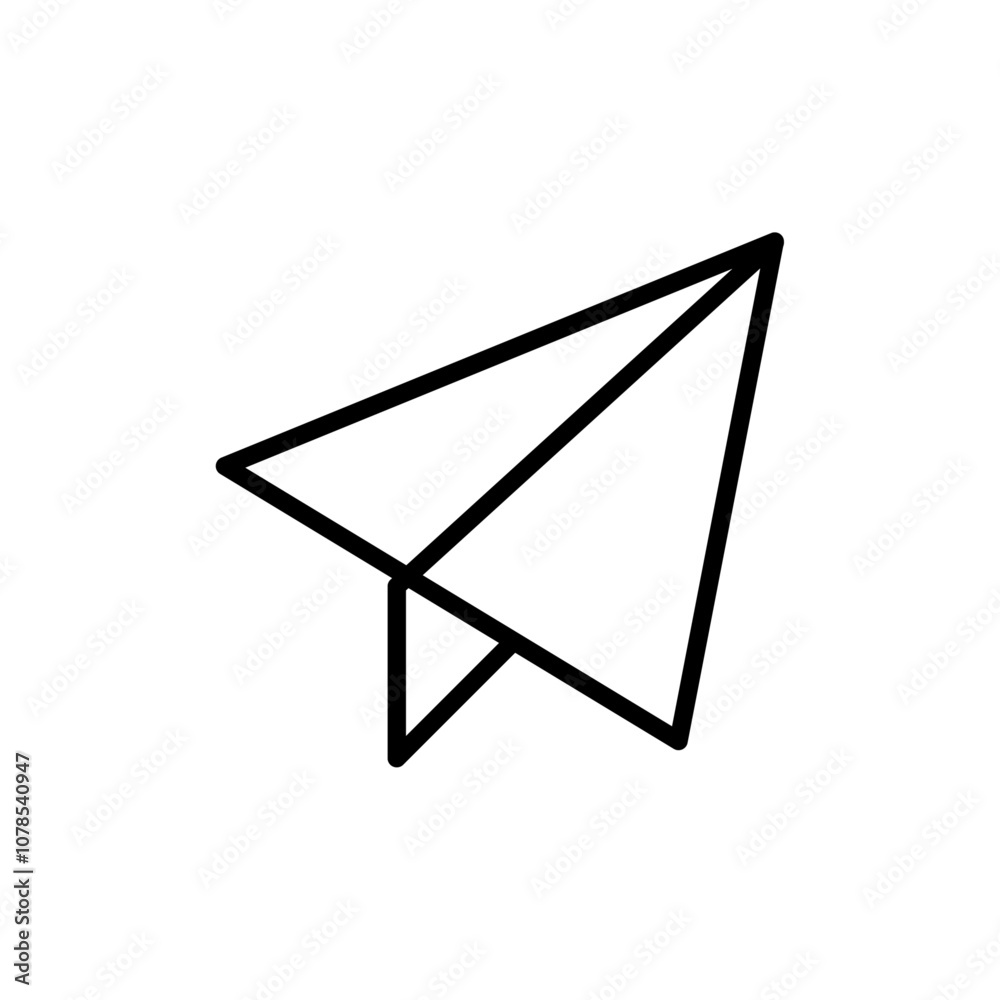 Poster Paper plane icon Outline vector for web ui