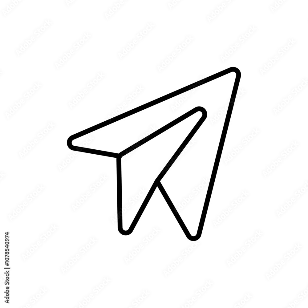 Poster Paper plane Outline vector for web ui