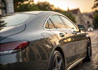 Macro Photography of a Unibody Car Design Highlighting Smooth Curves and Intricate Details for Automotive Enthusiasts and Designers