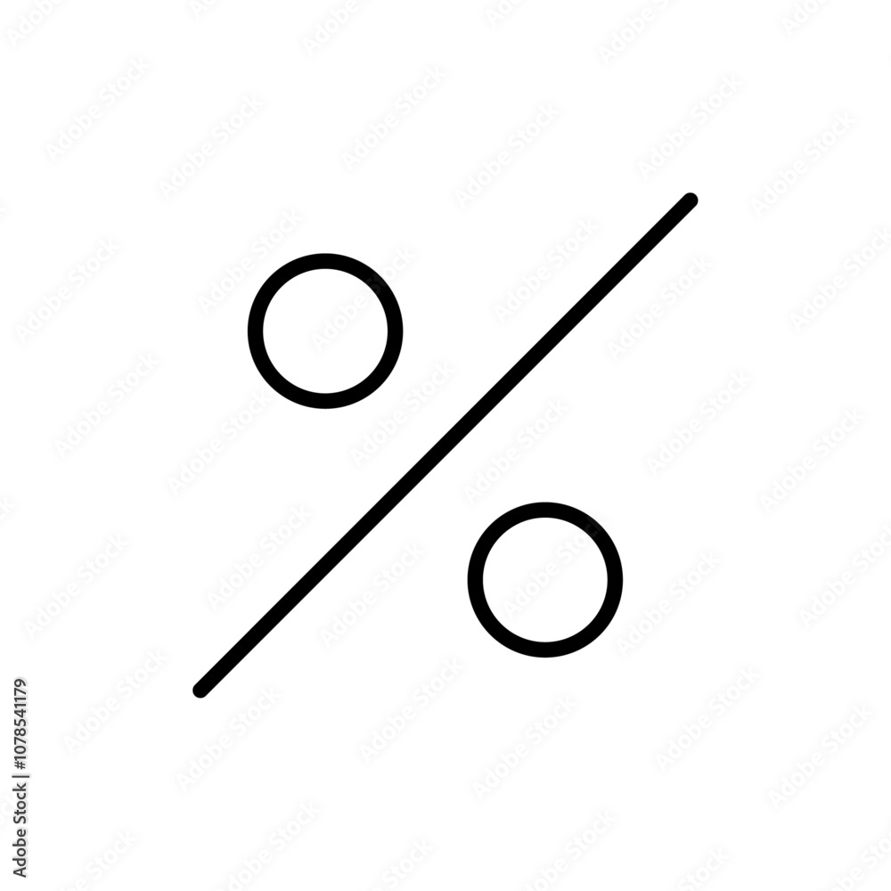 Poster Percent icon Outline vector for web ui
