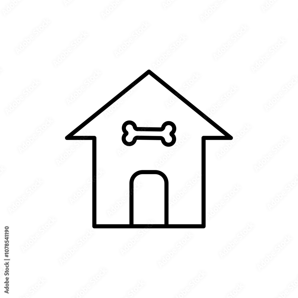 Poster pet house icon outline vector for web ui