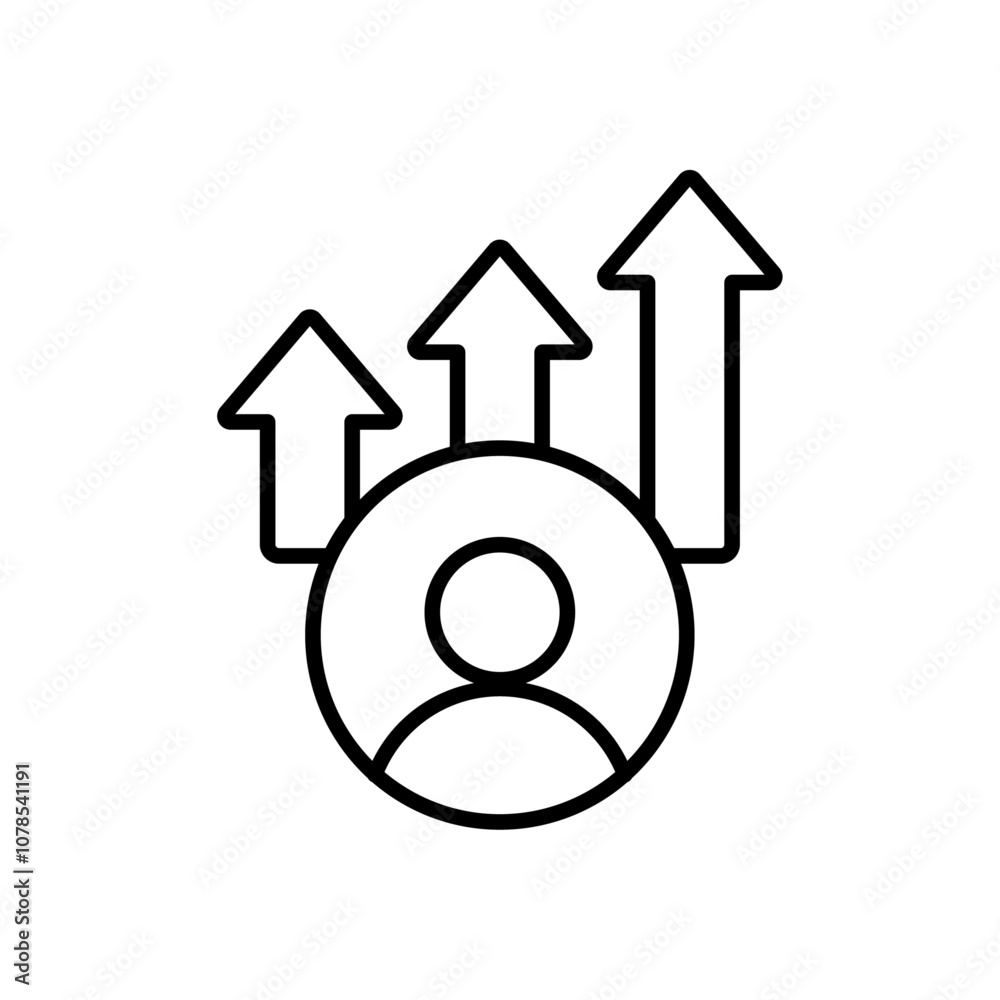 Poster personal development icon outline vector for web ui