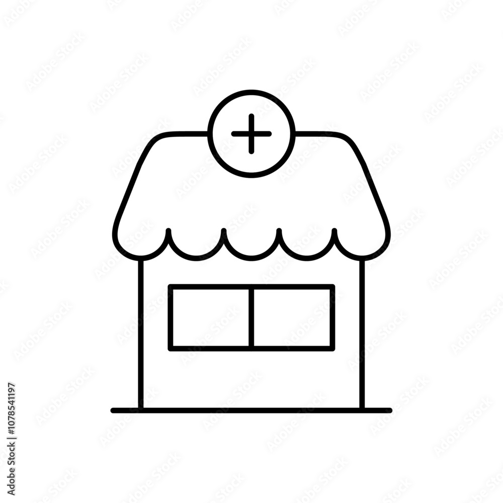Poster pharmacy icon outline vector for web ui
