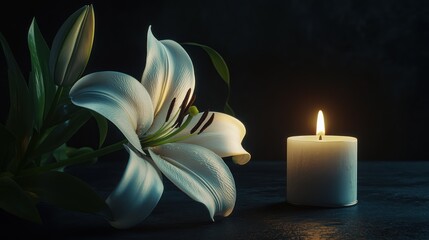 White Lily and Candle