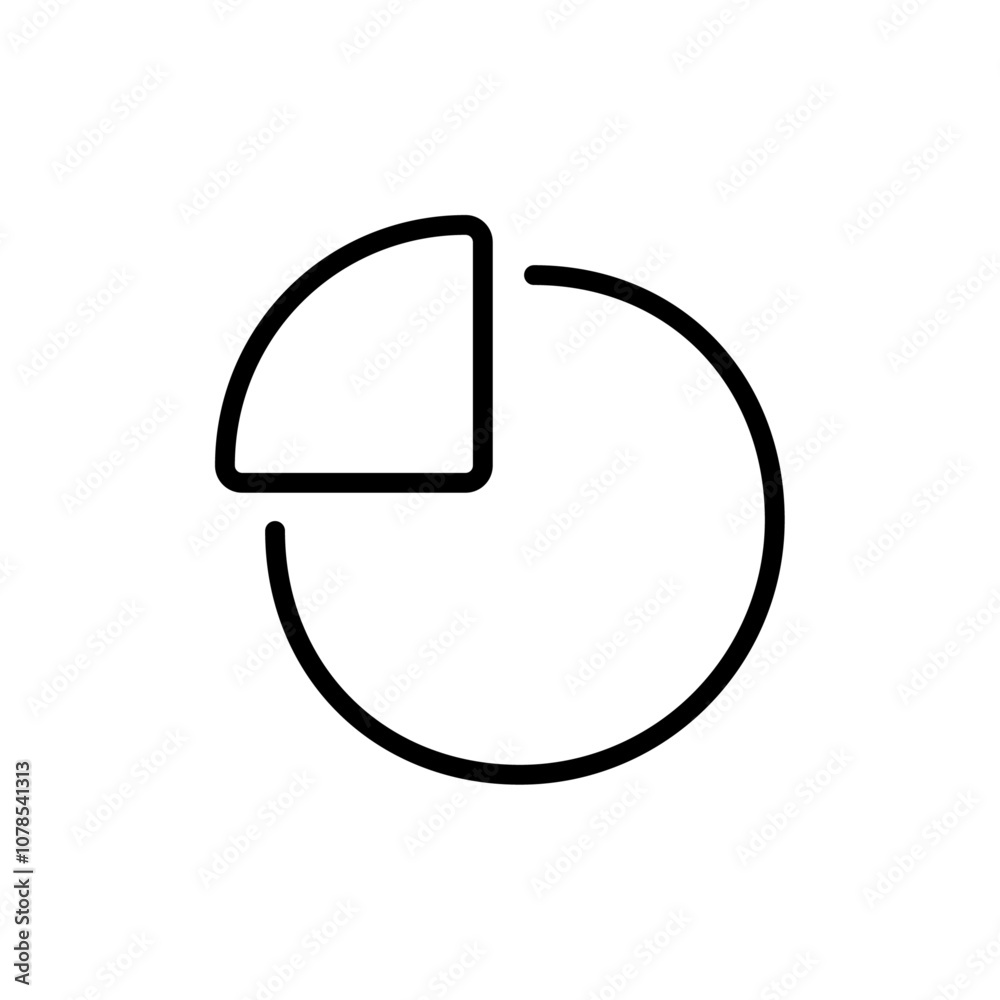 Poster pie chart icon outline vector for web ui