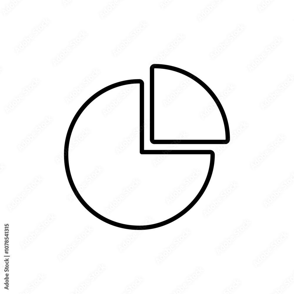 Poster Pie chart icon Outline vector for web ui