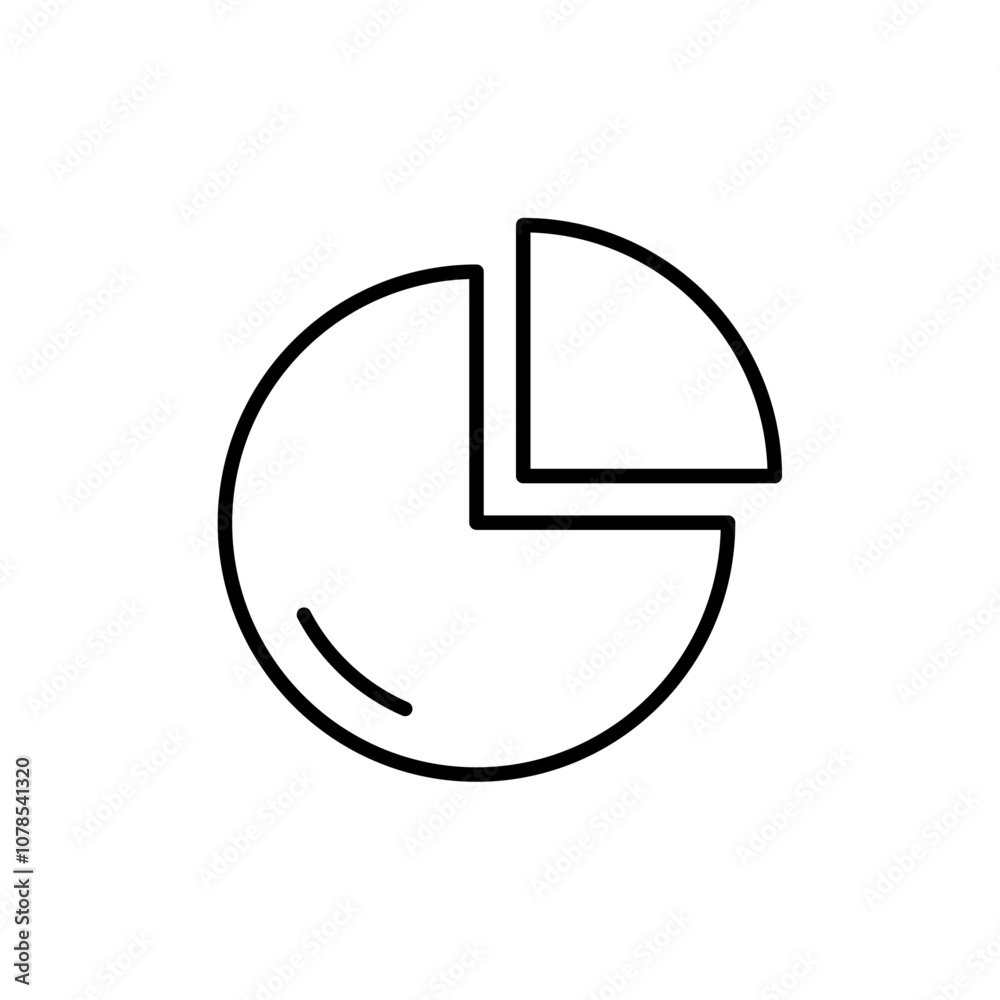 Poster pie chart icon outline vector for web ui