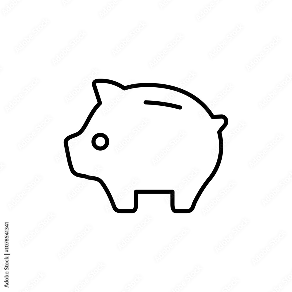 Poster Piggy bank icon Outline vector for web ui