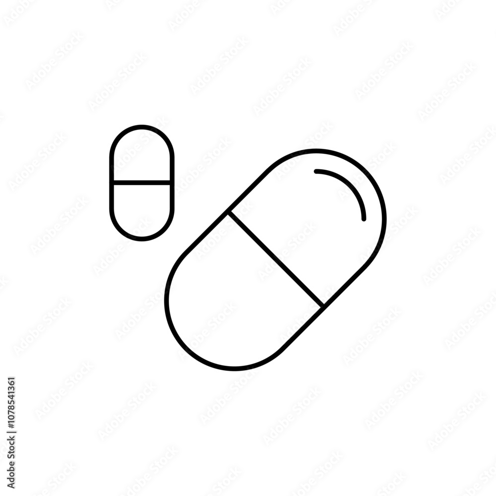 Poster Pill Icon Outline vector for web ui