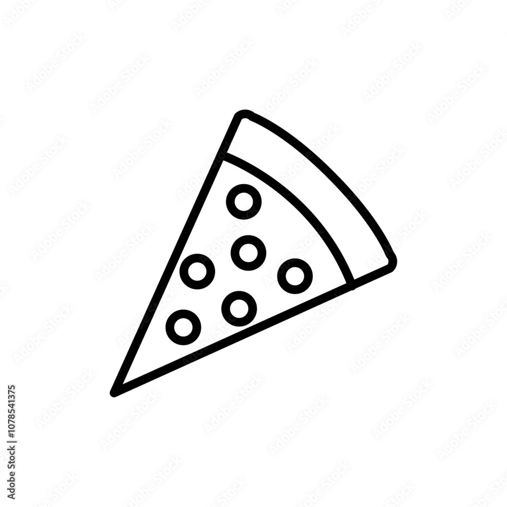 Poster Pizza slice icon Outline vector for web ui