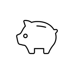 Piggy bank icon Outline vector for web ui
