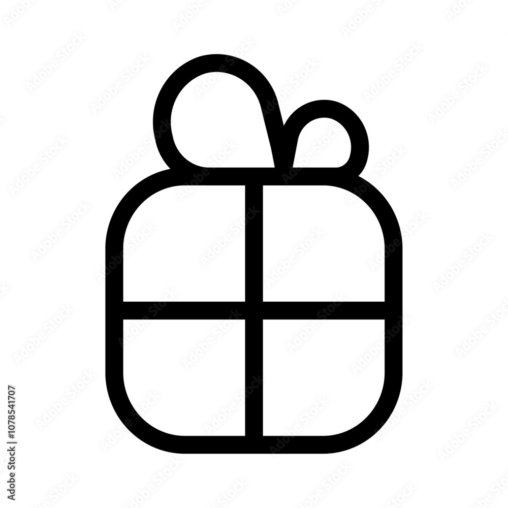 Poster Present box icon Outline vector for web ui