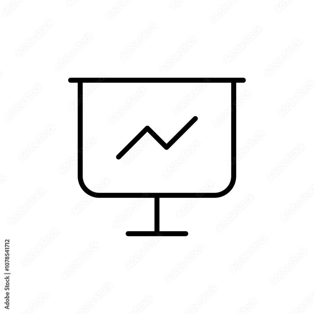 Poster presentation icon outline vector for web ui