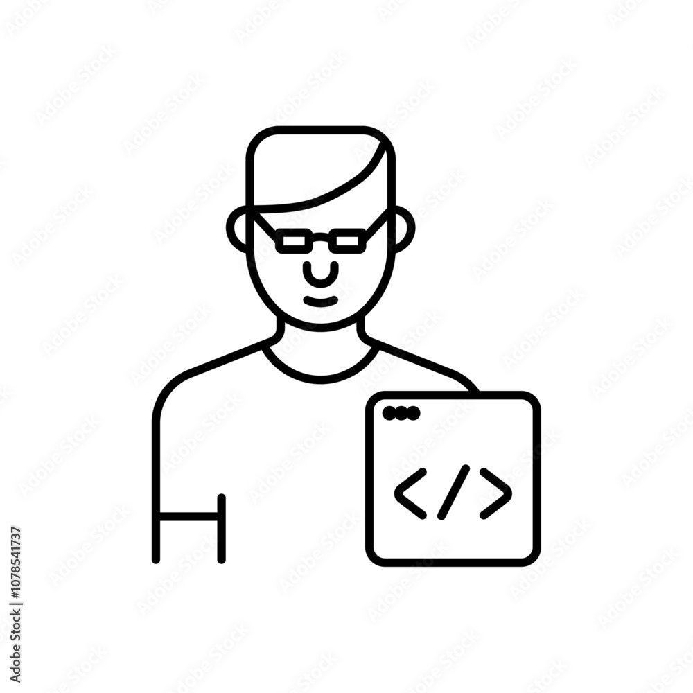 Fototapete Programmer icon Outline vector for web ui