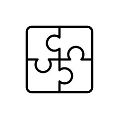 Obraz premium Puzzle icon Outline vector for web ui