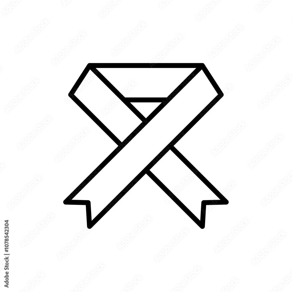 Poster Ribbon Icon Outline vector for web ui