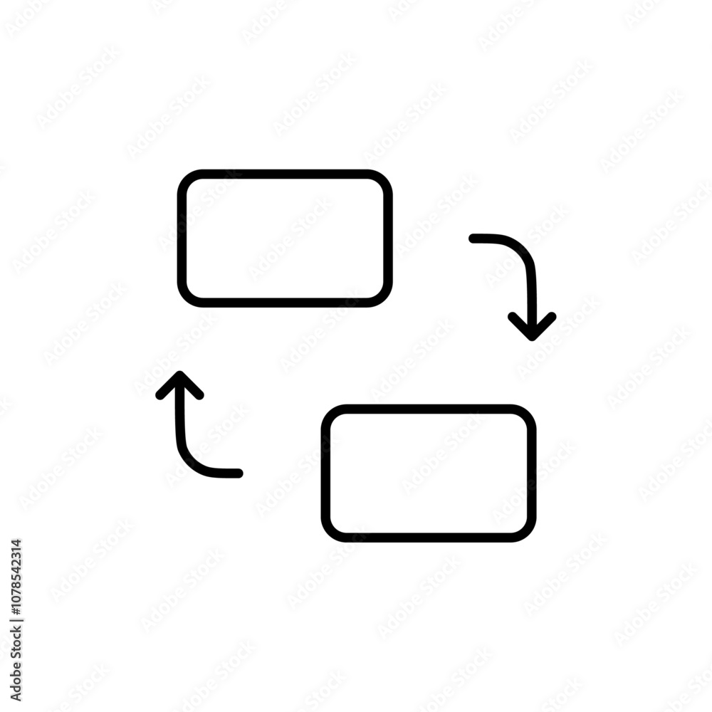 Aufkleber Replace icon Outline vector for web ui