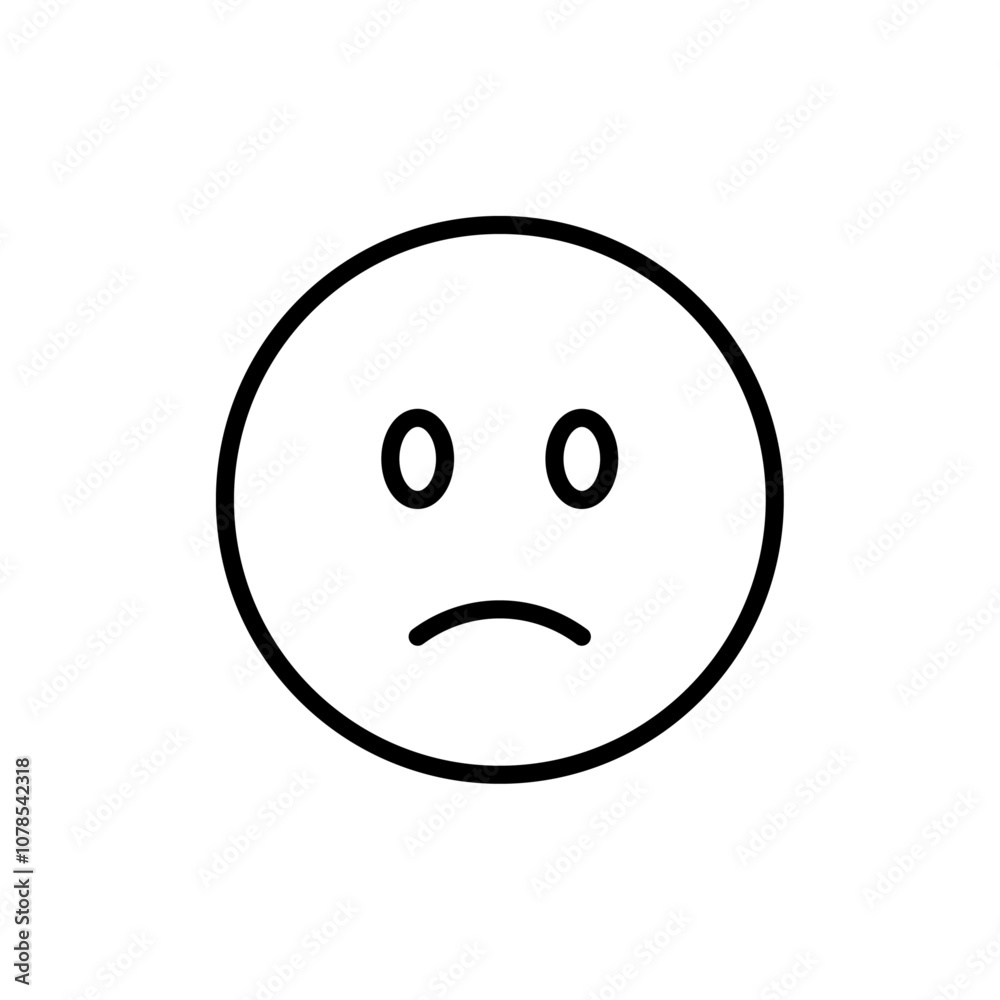 Poster Sad icon Outline vector for web ui