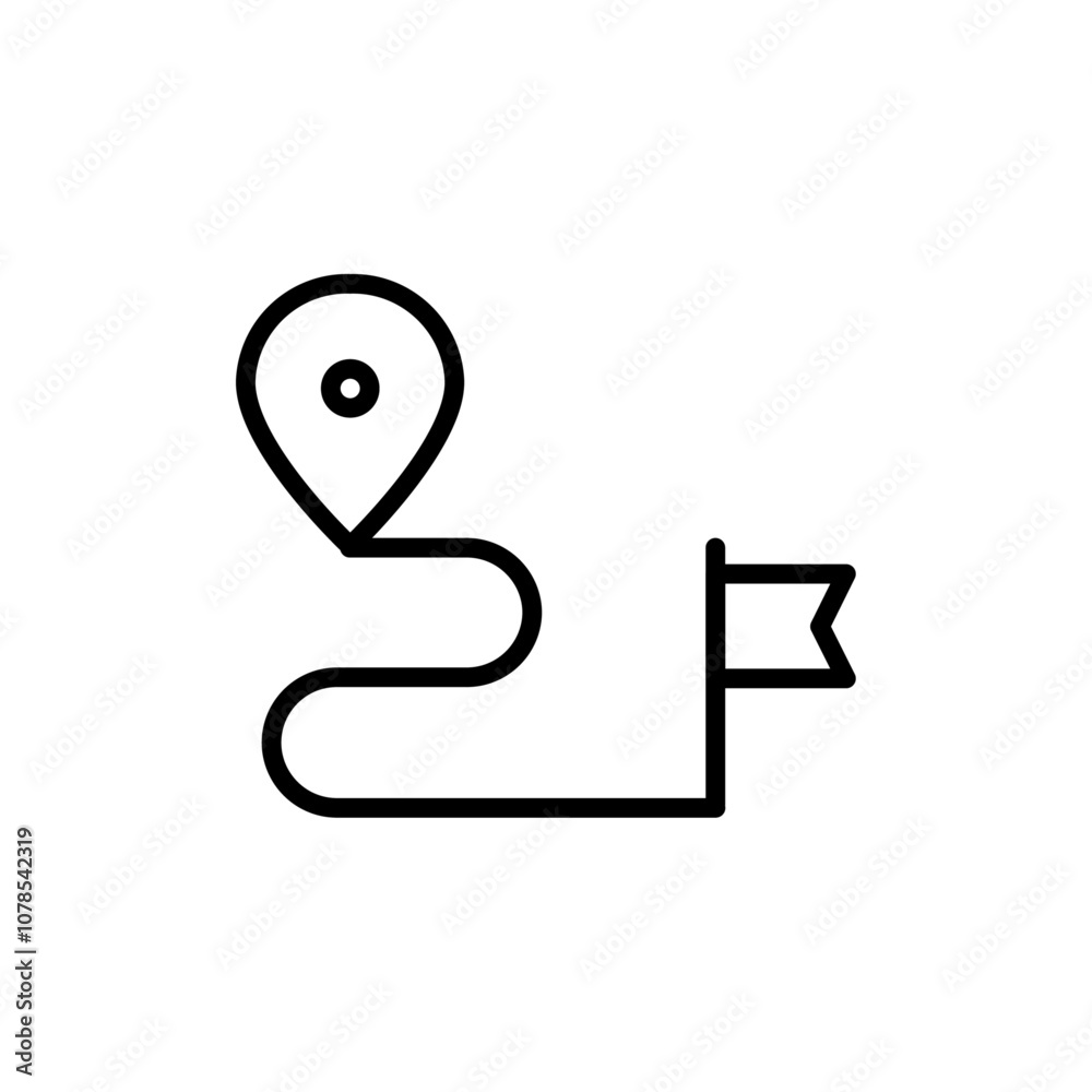 Poster Route Icon Outline vector for web ui