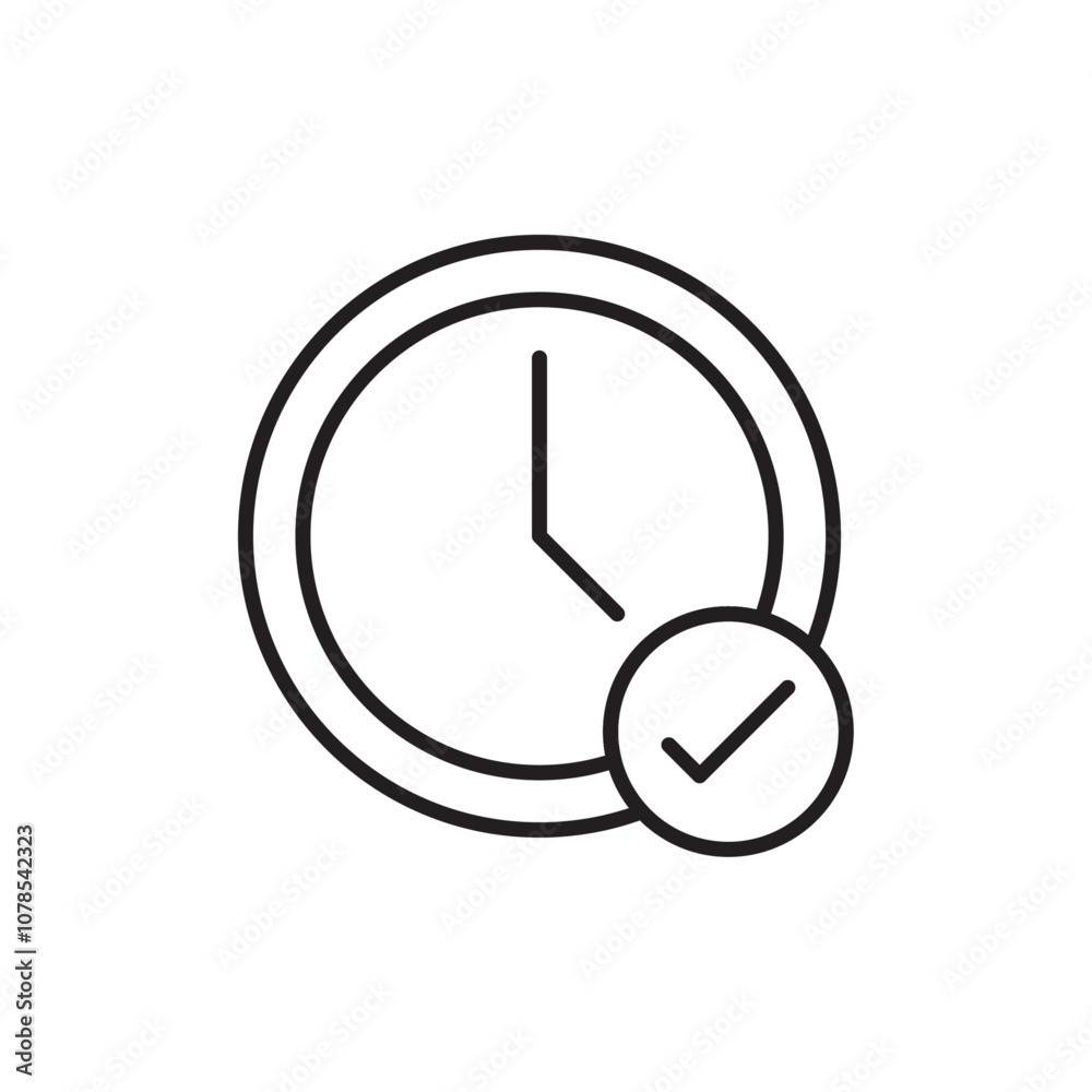 Aufkleber Save time icon Outline vector for web ui