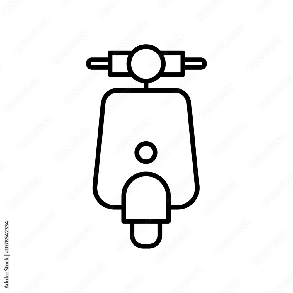 Poster scooter bike icon outline vector for web ui