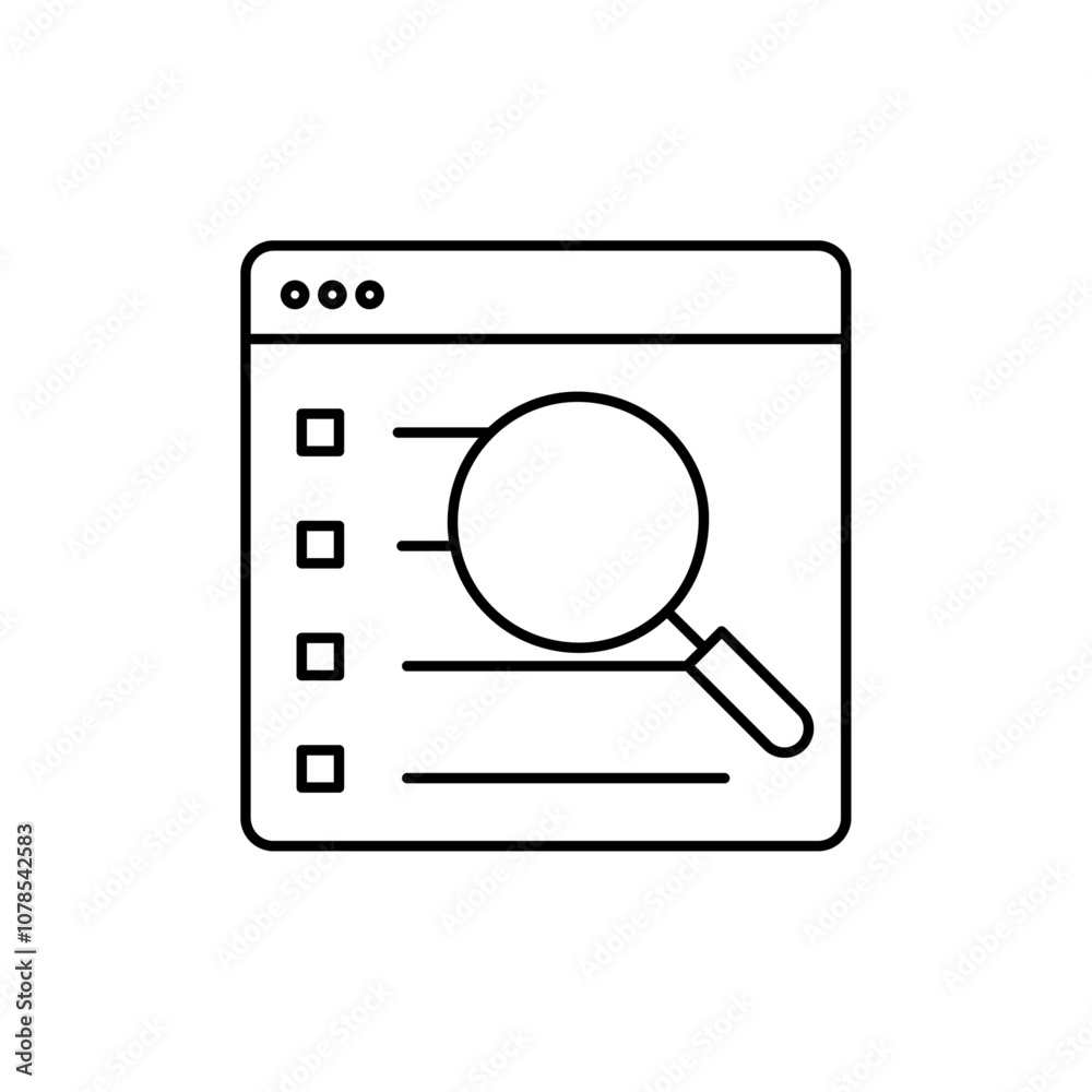 Poster search online icon outline vector for web ui