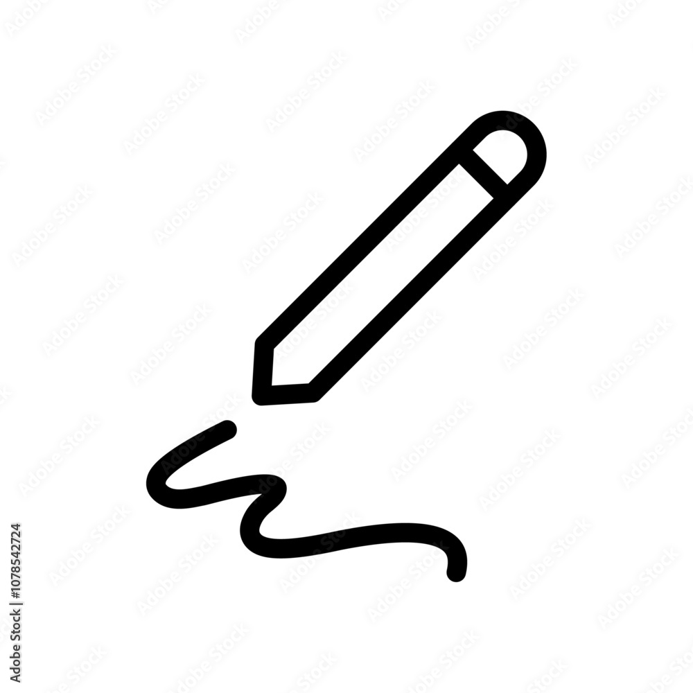 Poster Signature icon Outline vector for web ui