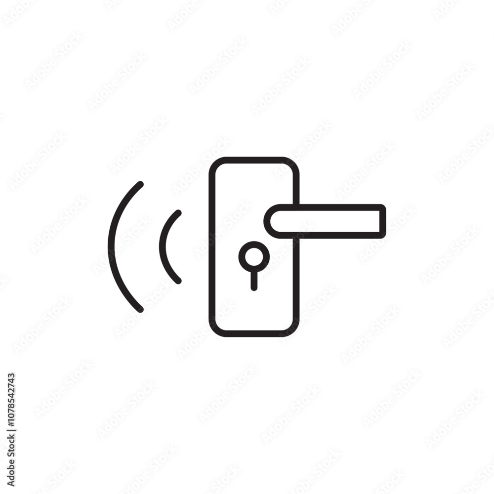 Poster Smart lock icon Outline vector for web ui