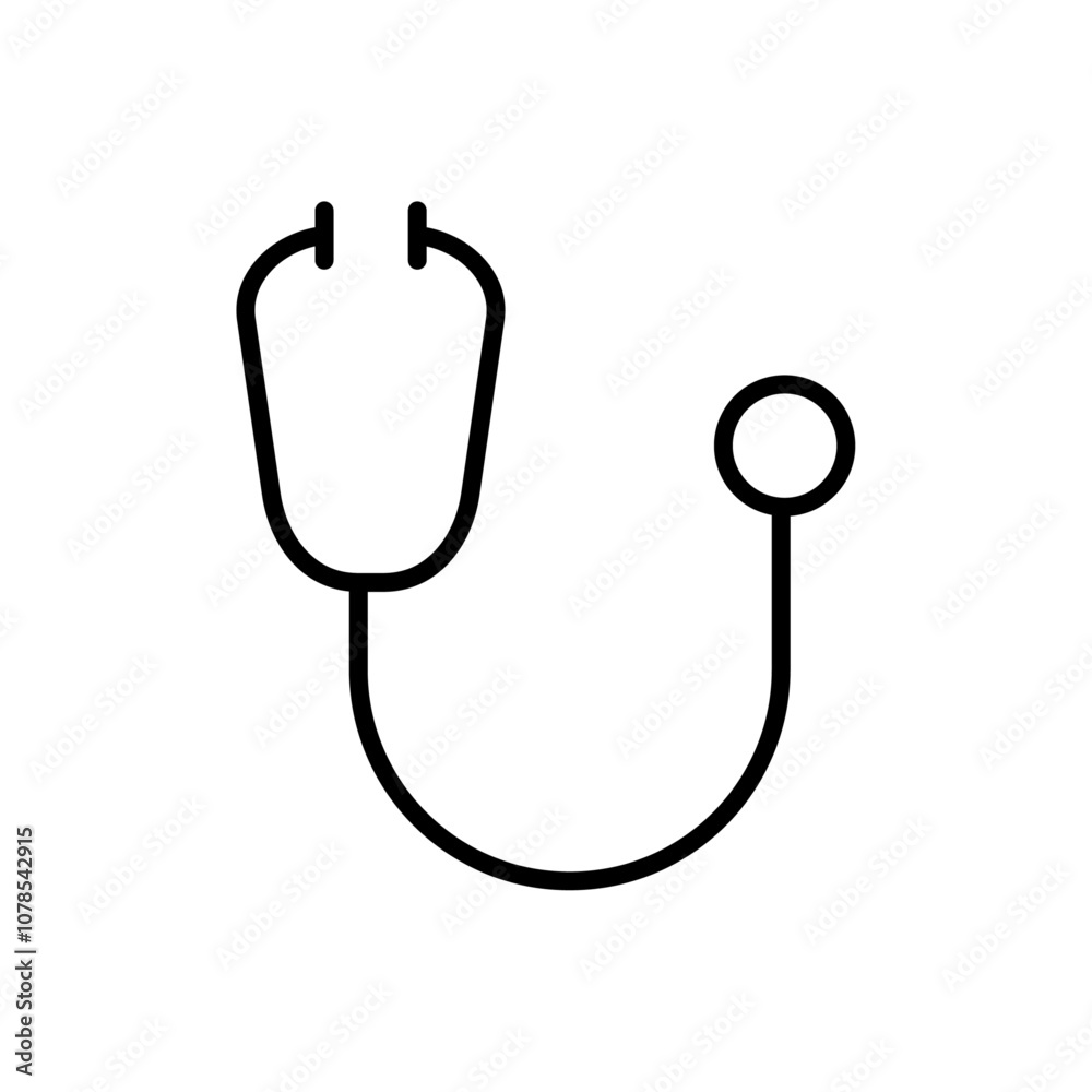 Poster Stethoscope icon Outline vector for web ui