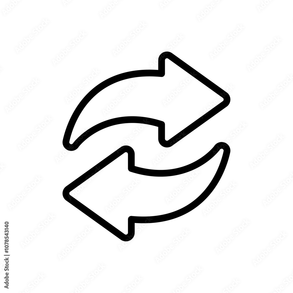 Poster Synchronization icon Outline vector for web ui