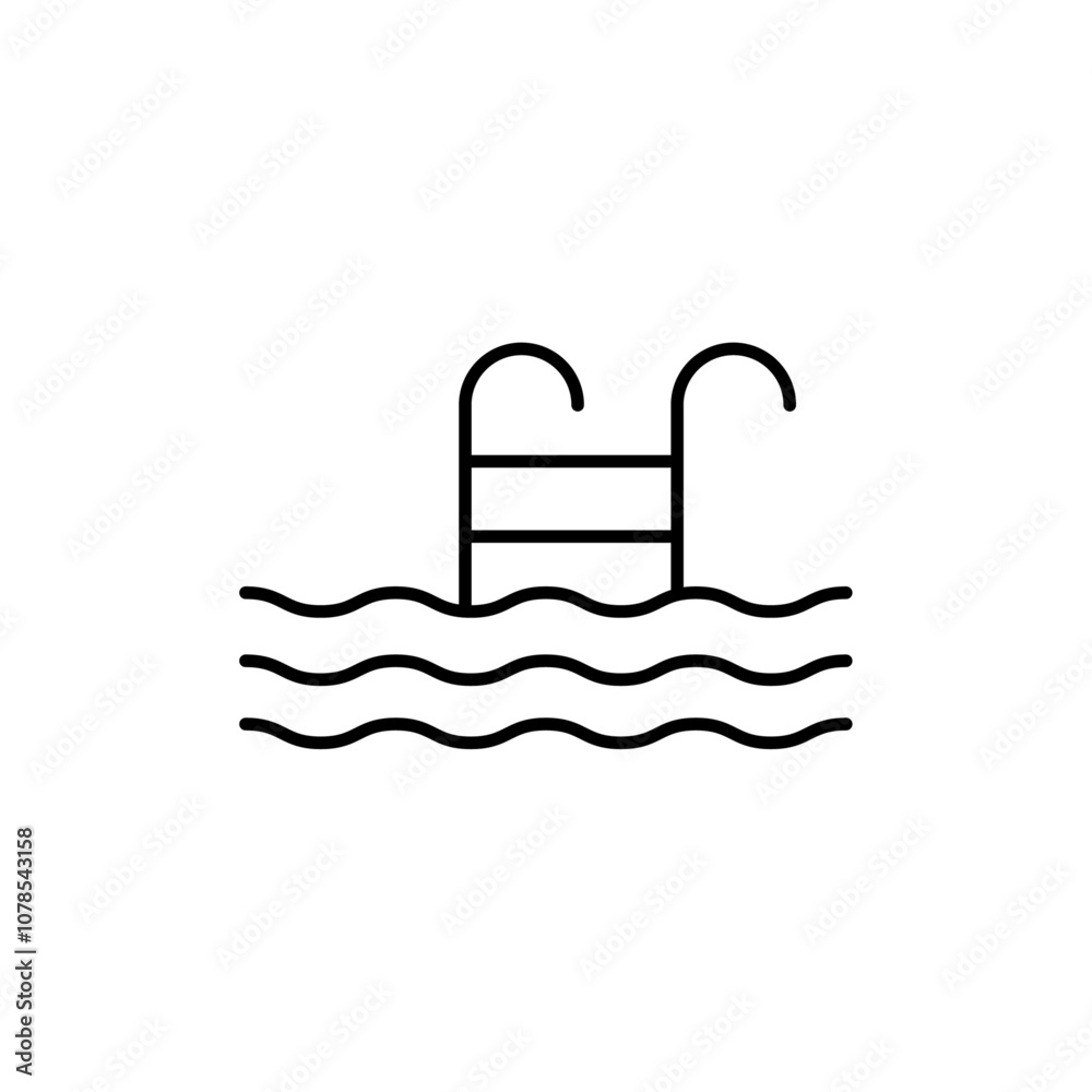 Poster Swimming pool icon Outline vector for web ui