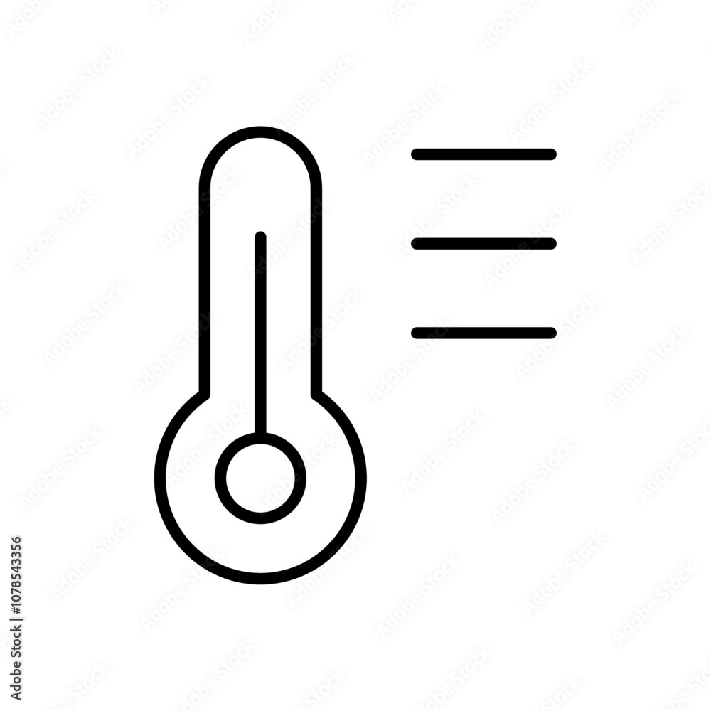 Poster thermometer icon outline vector for web ui