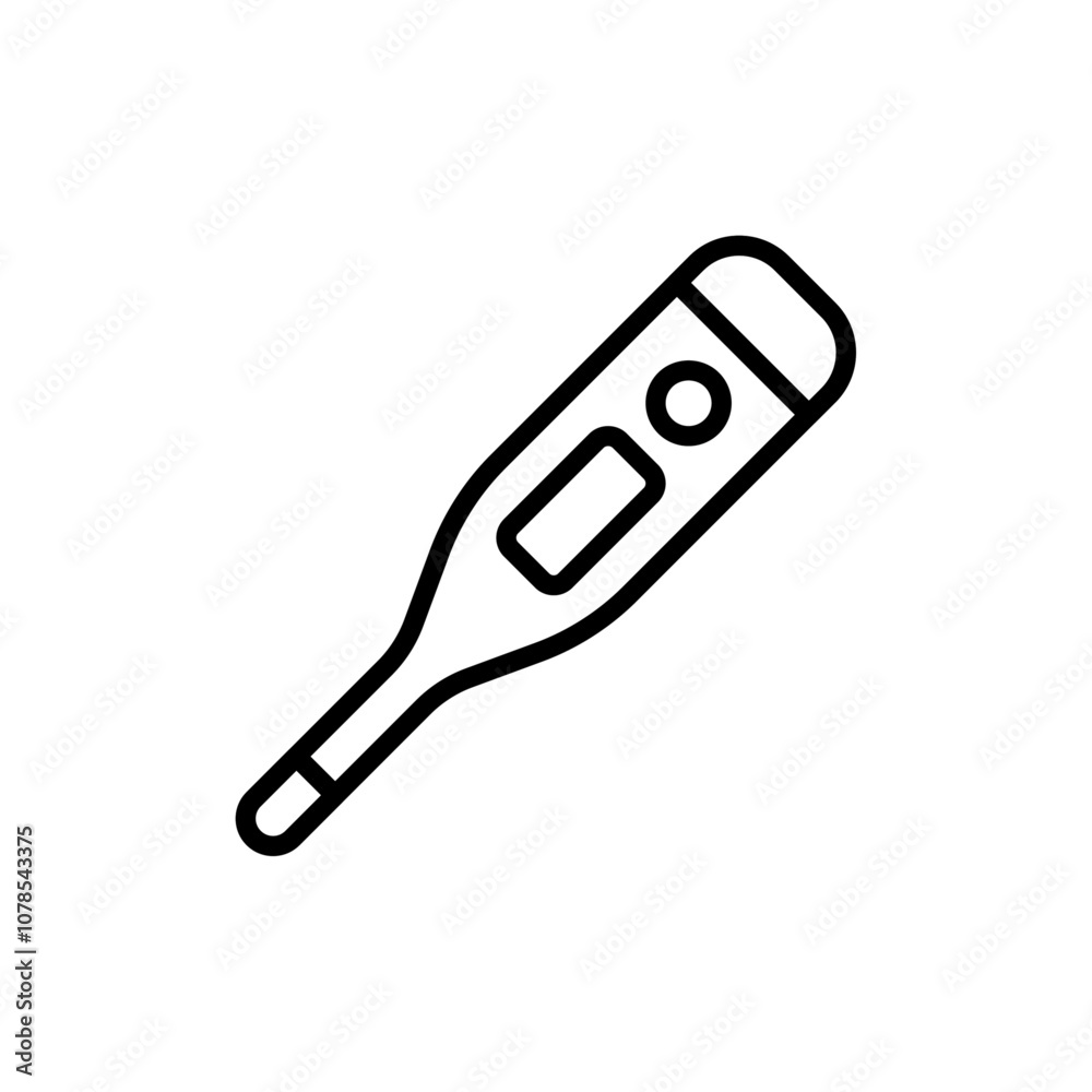 Poster thermometer icon sign outline vector for web ui