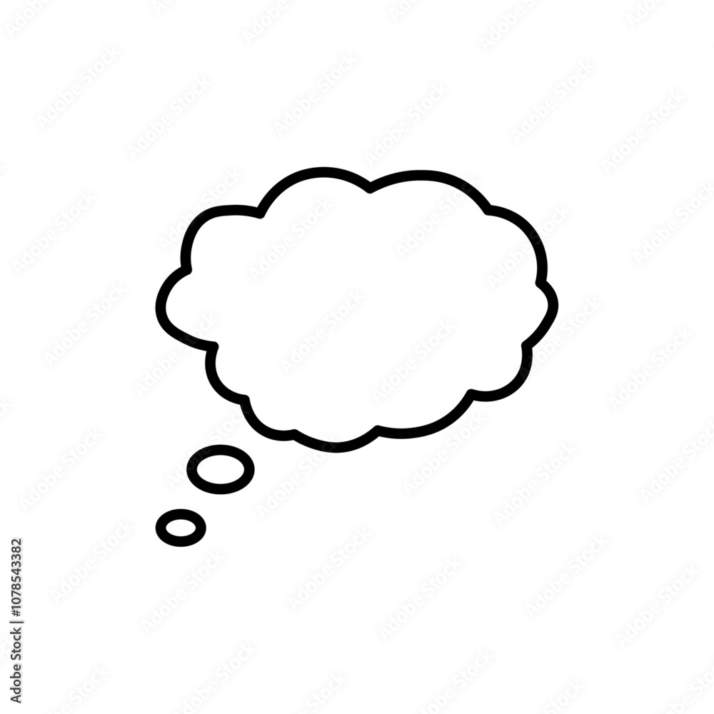 Aufkleber Think bubble icon Outline vector for web ui