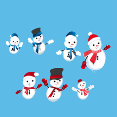 set of snowman vector
snowman with christmas tree vector