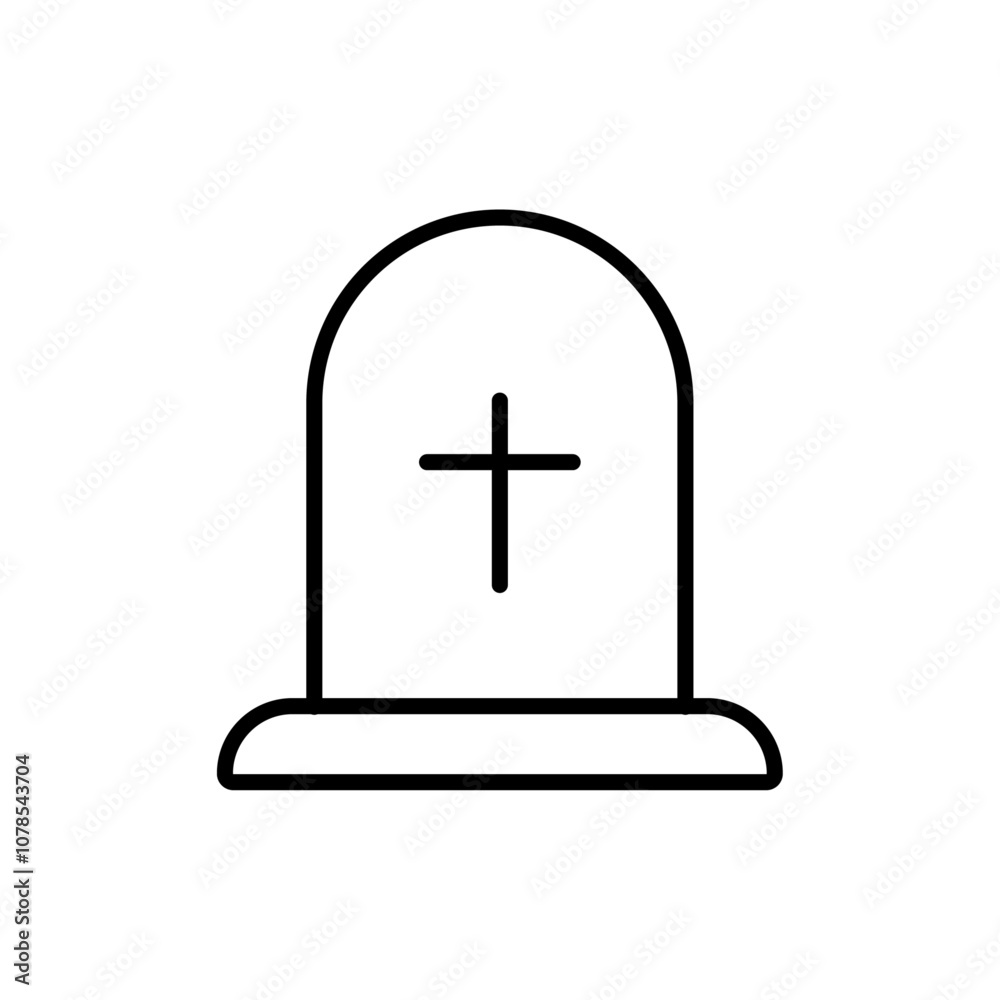 Aufkleber tombstone icon outline vector for web ui