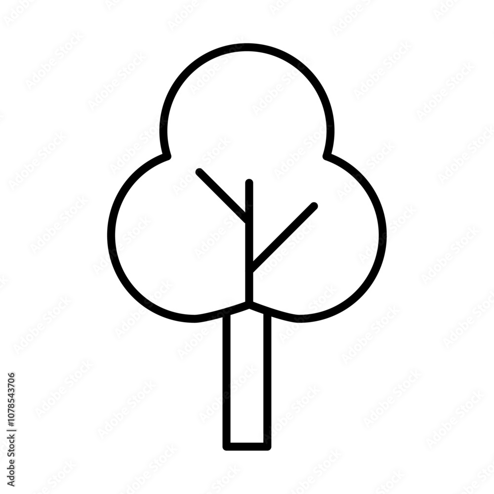 Poster tree icon outline vector for web ui