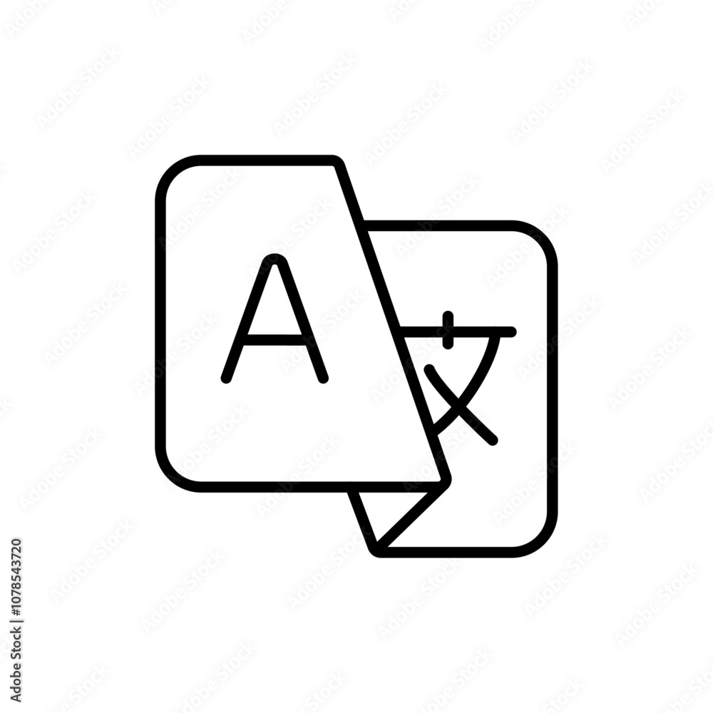 Poster Translation icon Outline vector for web ui