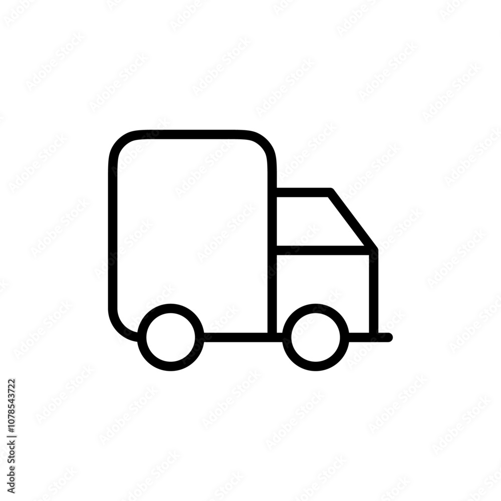 Poster truck icon outline vector for web ui