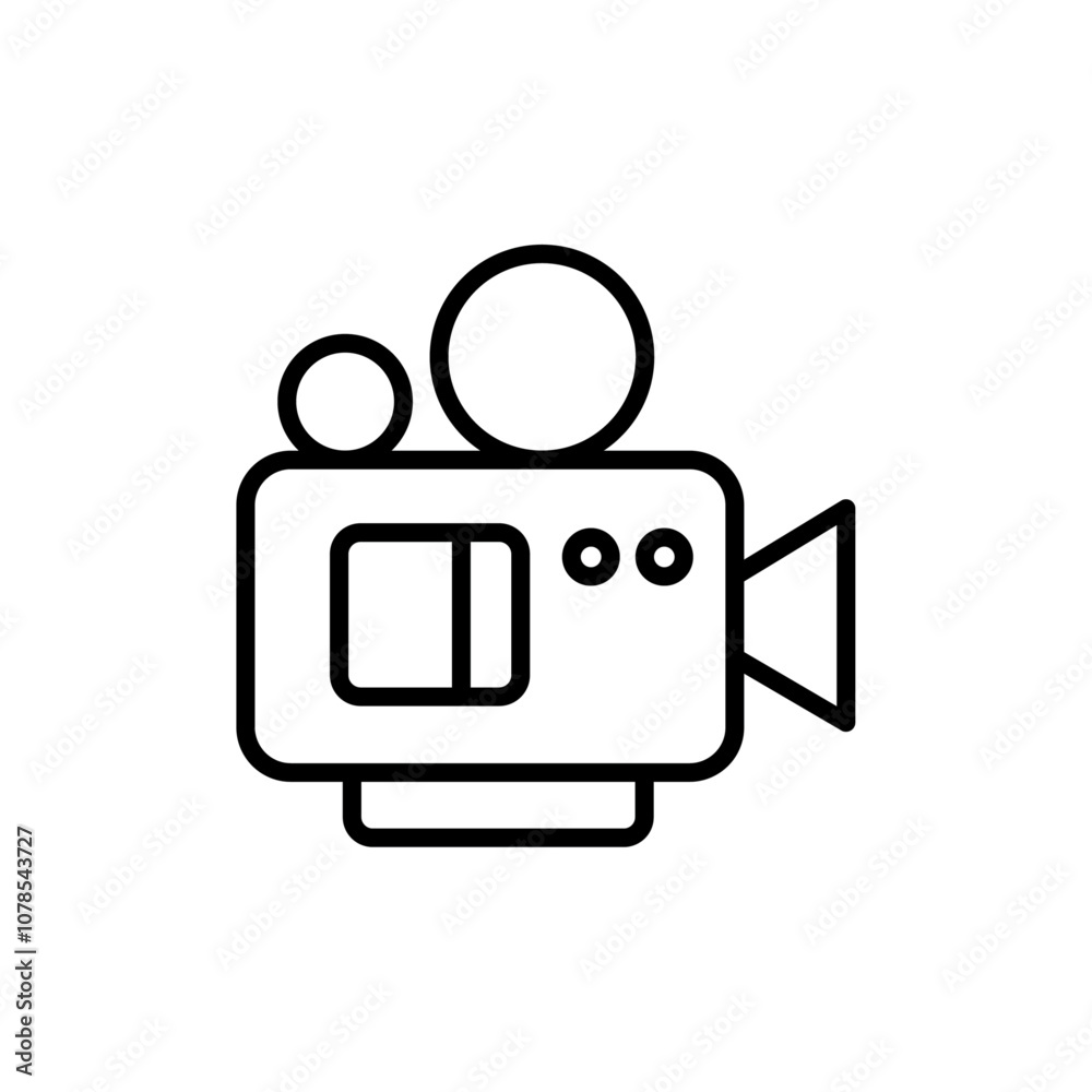 Poster tv camera icon Outline vector for web ui