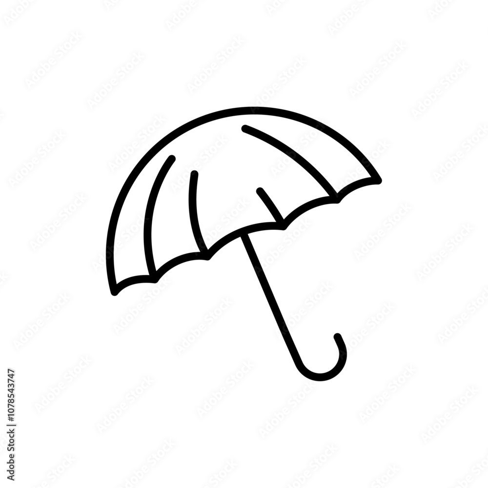 Poster umbrella icon outline vector for web ui