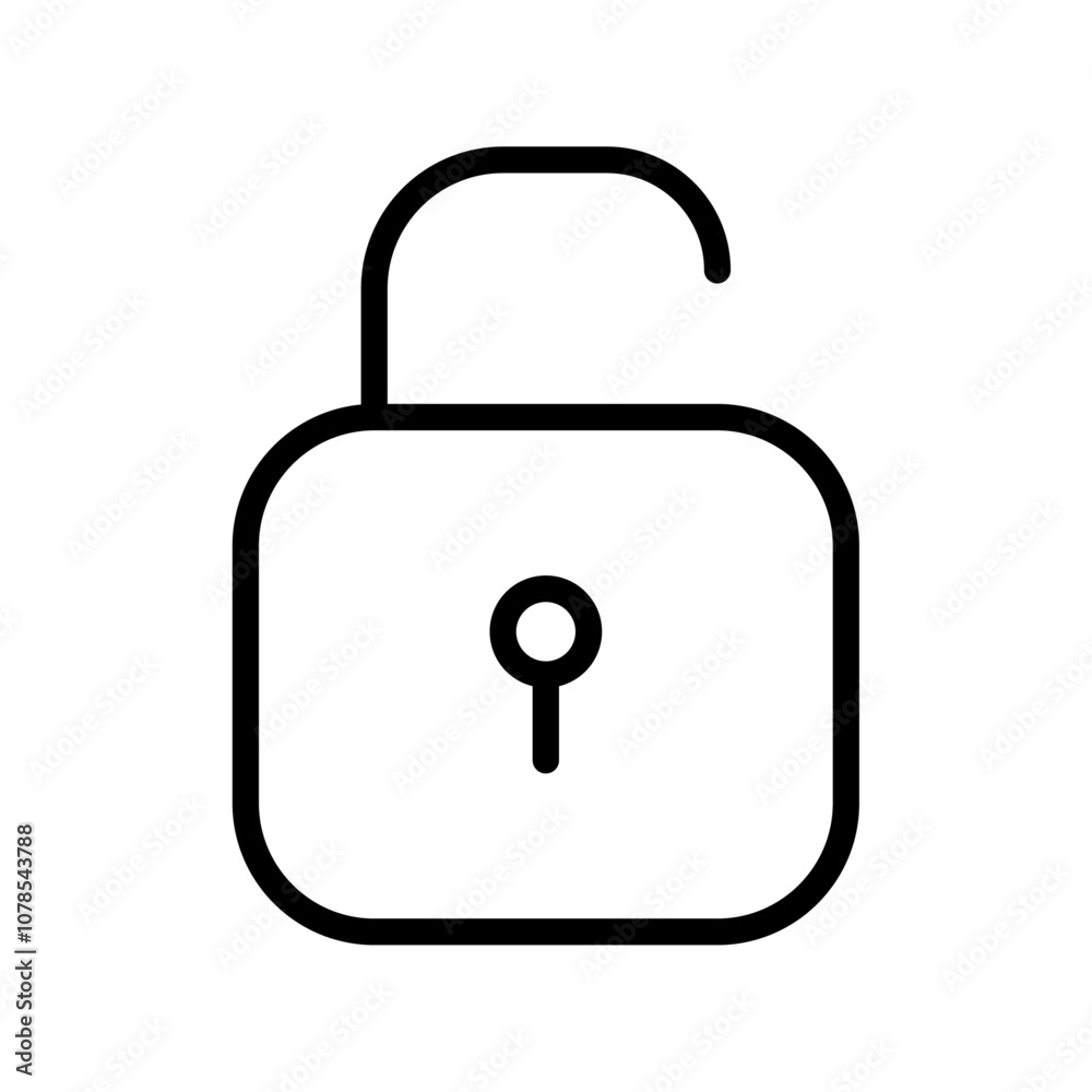 Aufkleber Unlock icon Outline vector for web ui