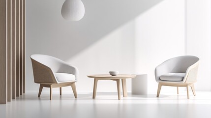 Fototapeta premium Minimalist Interior Design: Embrace the Simplicity. Explore Modern Furniture and Home Decor Ideas for a Cozy and Elegant Living Room.
