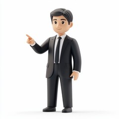 Businessman Character with Confident Gesture