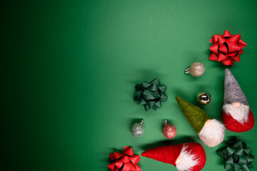 Christmas, Backgrounds, Green, Frame - Border, three mices and three santas