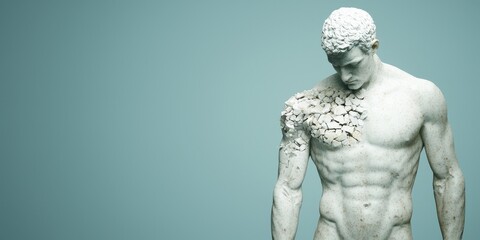 Obraz premium A captivating sculpture depicting the fragility of human form and emotion.