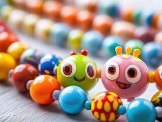 Discover unique creative beaded necklaces in a cheerful car setting